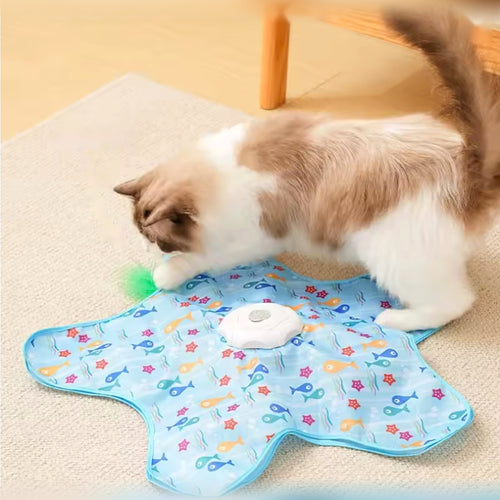 Jouet cache-cache pour chat – Souris et plumes mobiles, rechargeable USB