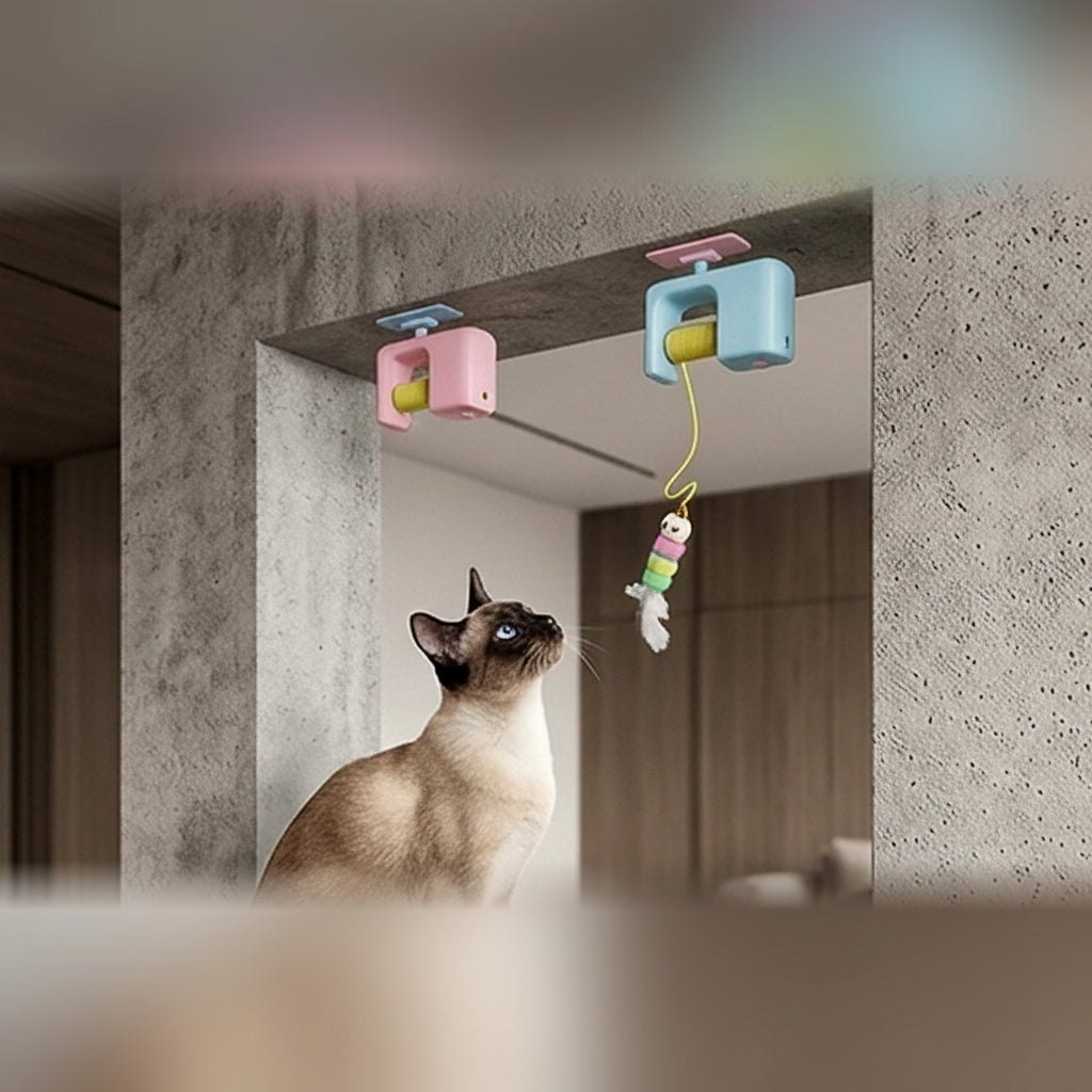 Jouet électrique interactif pour chat, coloris rose ou bleu – Poil & Co