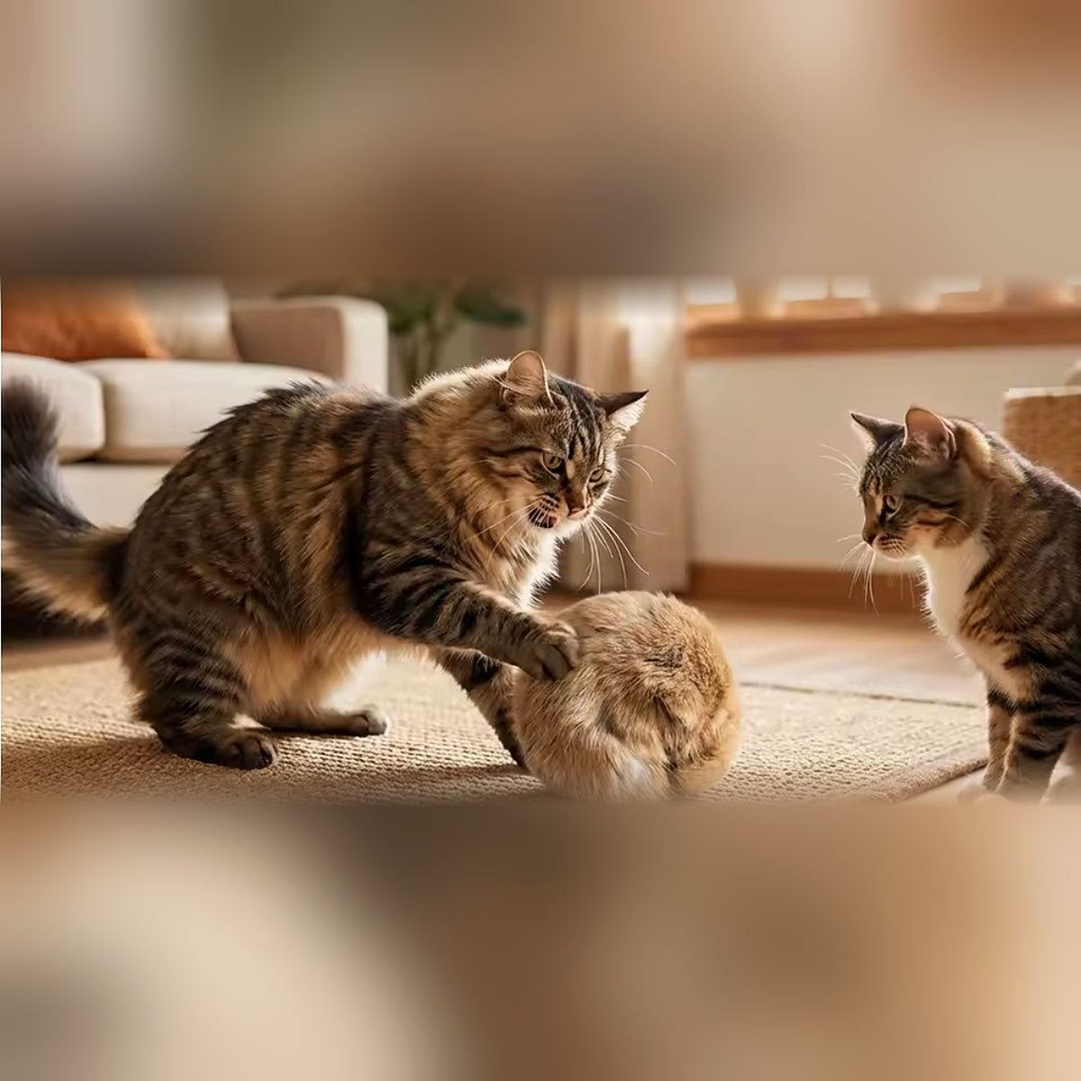 Lot de balles en fourrure pour chat