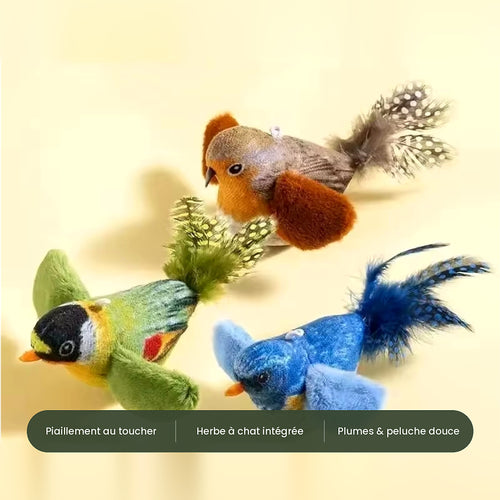 Jouet oiseau en peluche pour chat – Sonore et résistant aux morsures