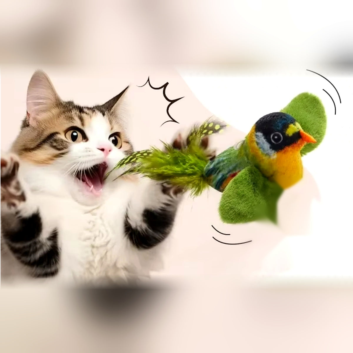 Jouet en peluche pour chat résistant aux morsures, coutures renforcées