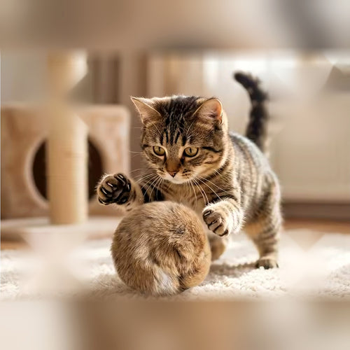 Balle en fourrure pour chat garnie d'herbe à chat – Poil & Co